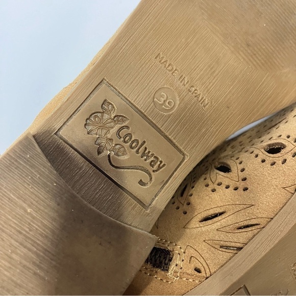 Coolway Nelia open toe laser cut booties tan leather size 39 - Picture 10 of 10